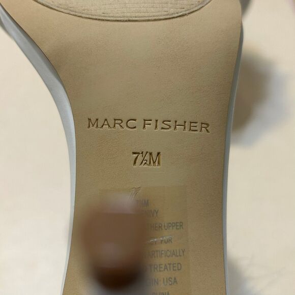 Marc Fisher Genivy Feather Cuff Sandals 7.5M Open Toe Stiletto Heels Zip Sexy - Picture 6 of 10